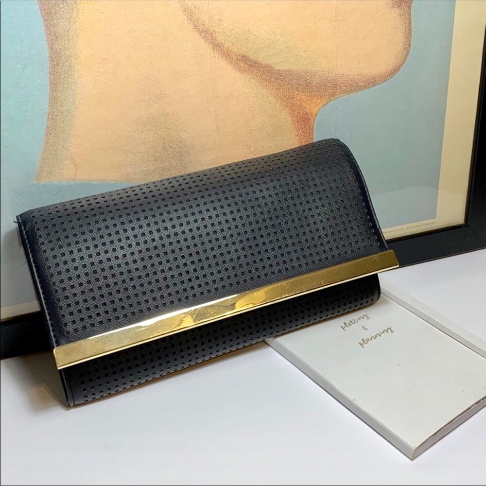Banana Republic Laser Cut Black Clutch